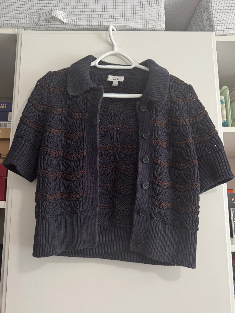 COS, Size S, 100% Cotton, knitted cardigan whit short sleeves
